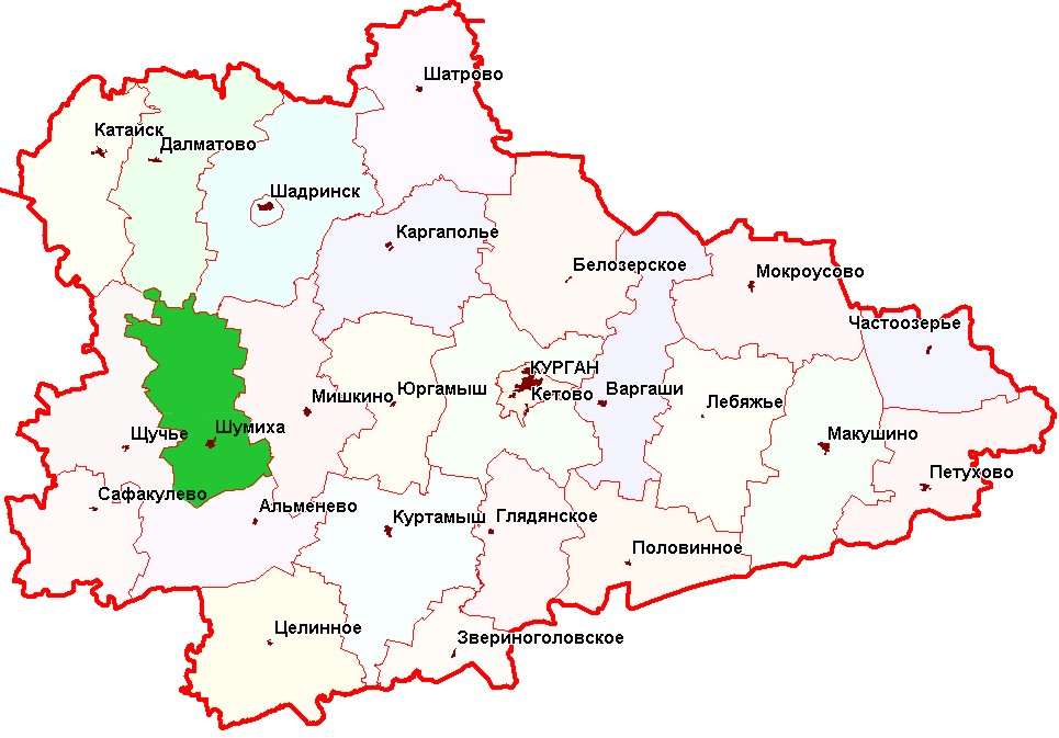 Где на карте г курган. Карта Курганской области с районами. Карта Курганской области по районам. Курган карта области. Курганская обл карта с районами.